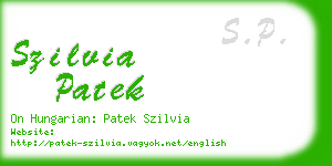 szilvia patek business card